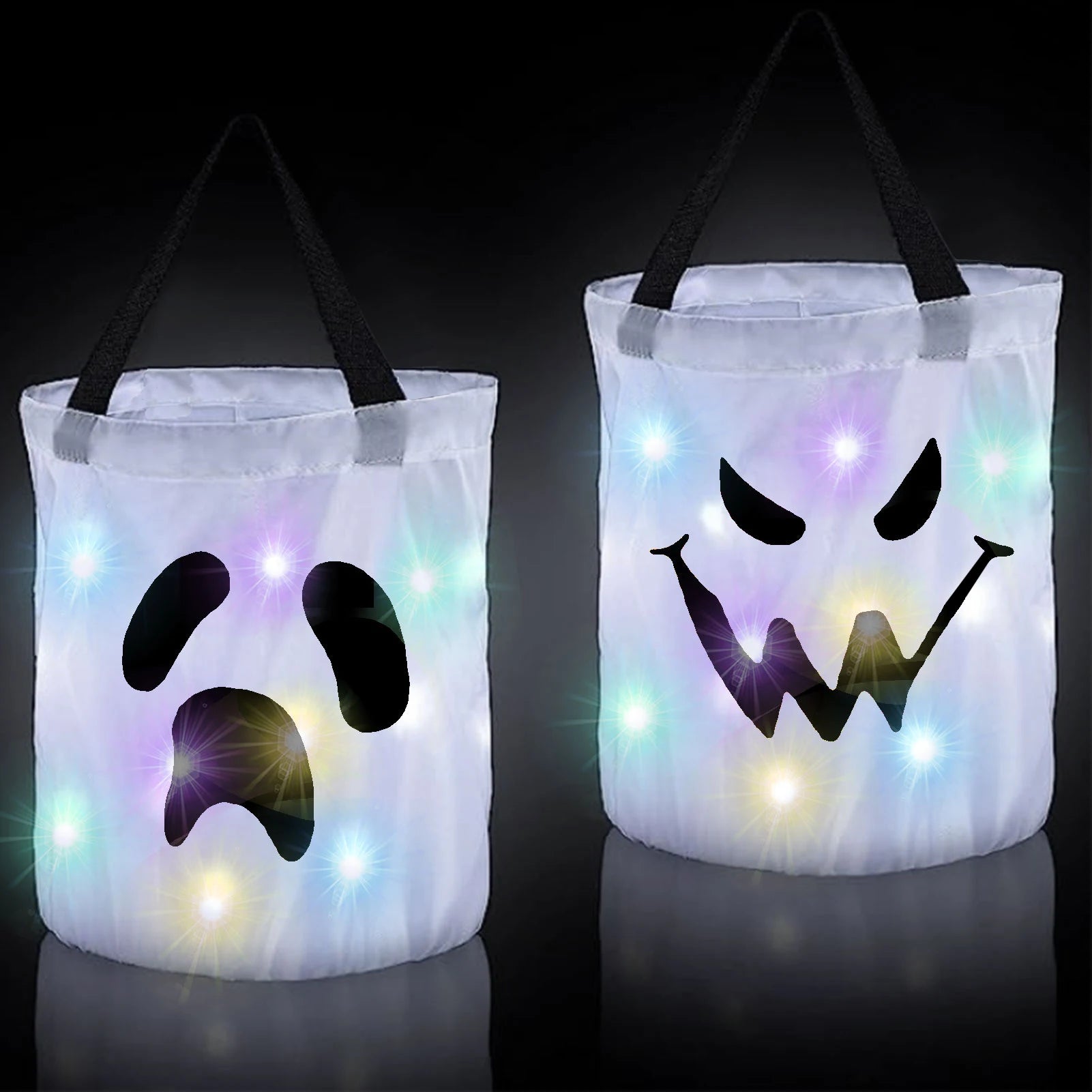 Halloween Handheld LED Lighting Pumpkin Bag Decoration Supplies Handbag Halloween Decoration Candy Bags