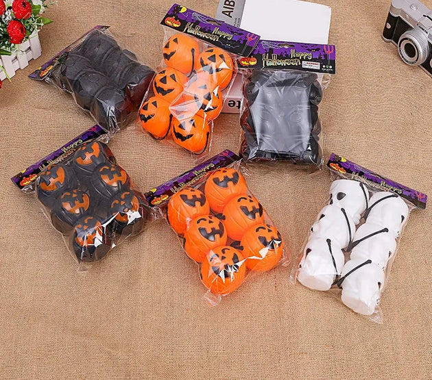 6pcs Halloween Cauldron Bucket Candy Pumpkin Mini Witch Black Pot Decor Buckets Bowl Witches Kettle Container