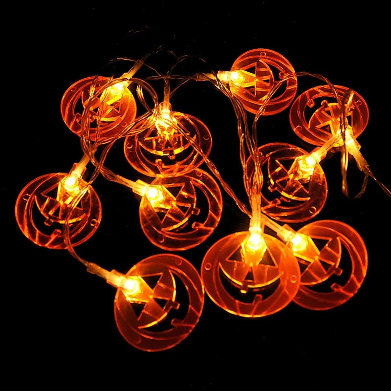 1.5M 10LED Halloween Pumpkin Lamp Skeletons Lights String Happy Halloween Decoration For Home Bar Halloween Party Decor Props