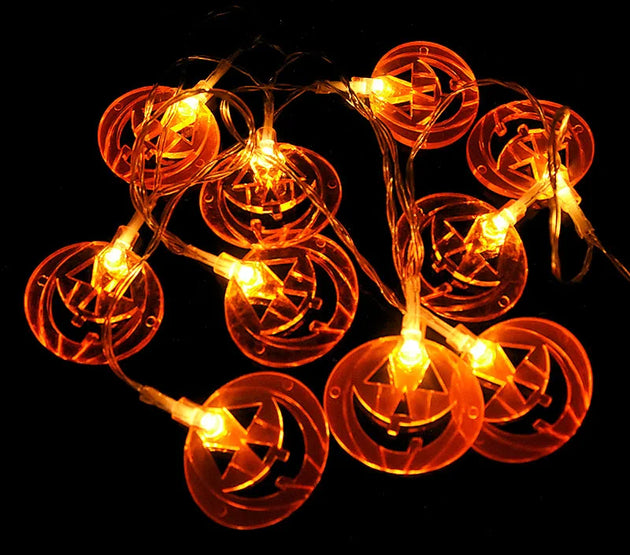 1.5M 10LED Halloween Pumpkin Lamp Skeletons Lights String Happy Halloween Decoration For Home Bar Halloween Party Decor Props