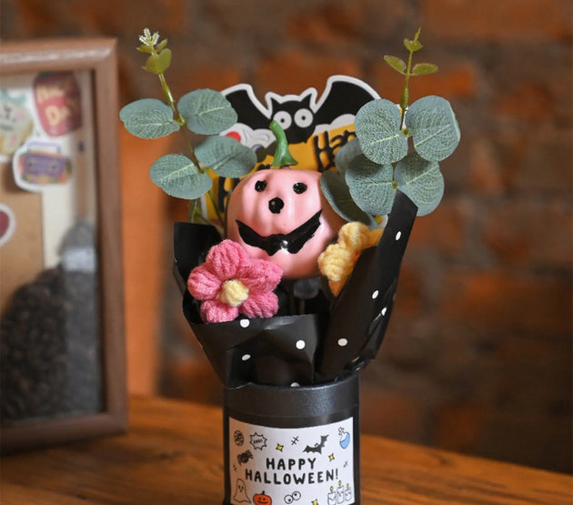 Halloween Handmade Crochet Flowers Artificial Bouquet Knitted Bouquet For Home Decoration Table Centerpiece Type Gift New