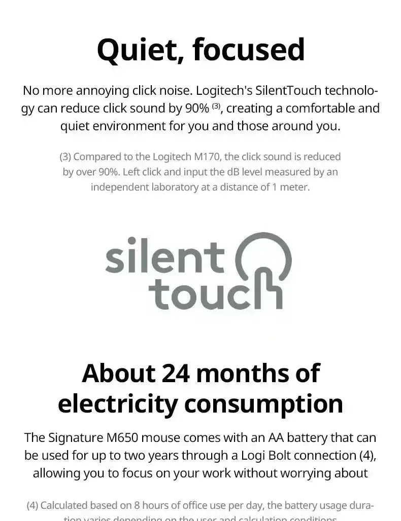 Logitech 650L Wireless Bluetooth Silent Mouse Office laptop sensor technology Advanced optical programmable button mouse, red