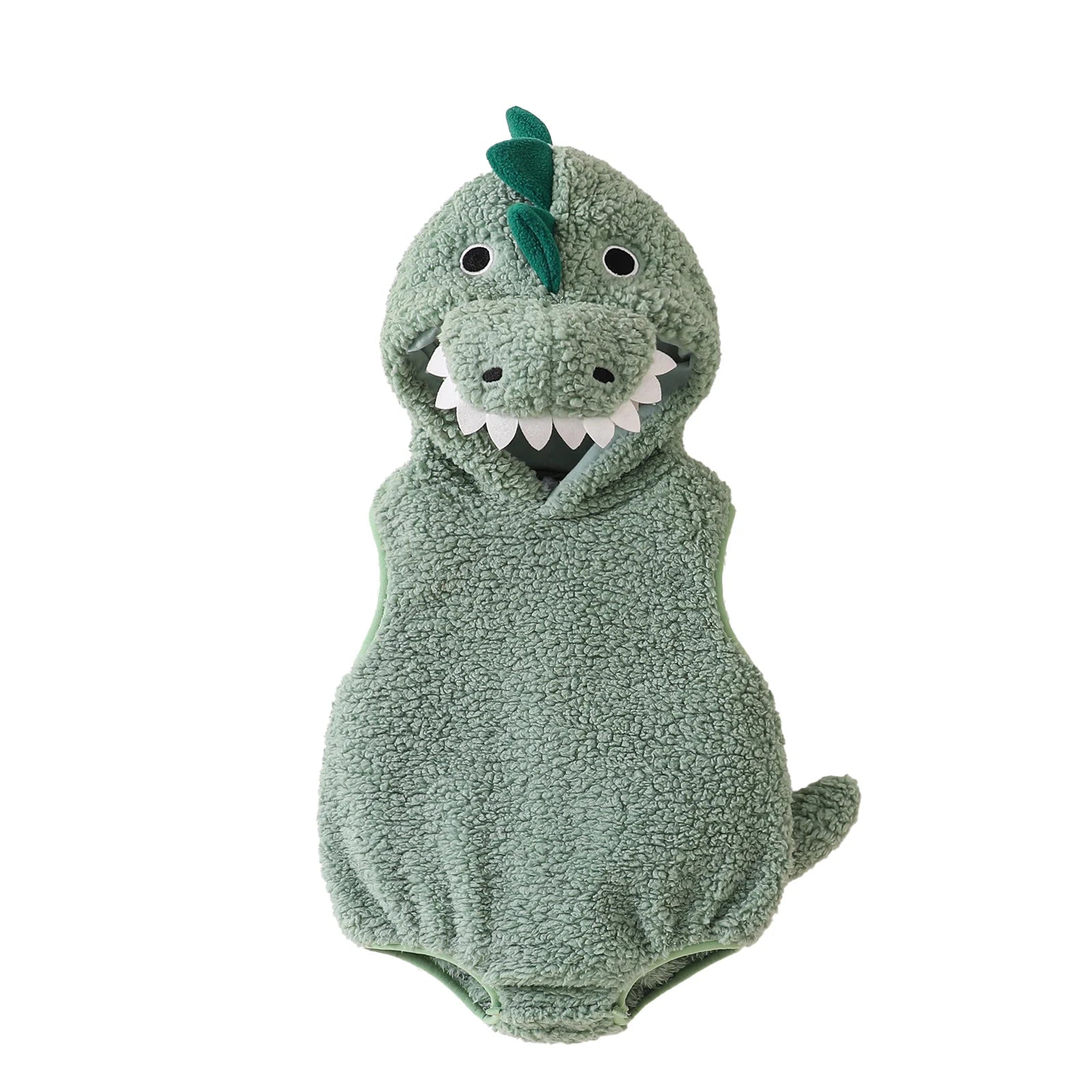 Toddler Halloween Dragon Costume Soft Sleeveless Hooded Jumpsuit Dress-up Outfit Funny Party Apparel for Kids