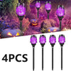 4pcs Skull-Shaped Solar-Powered Night Light Flame Torch Light Waterproof Garden Outdoor Lawn Decoration Lamp Halloween LED Lamps