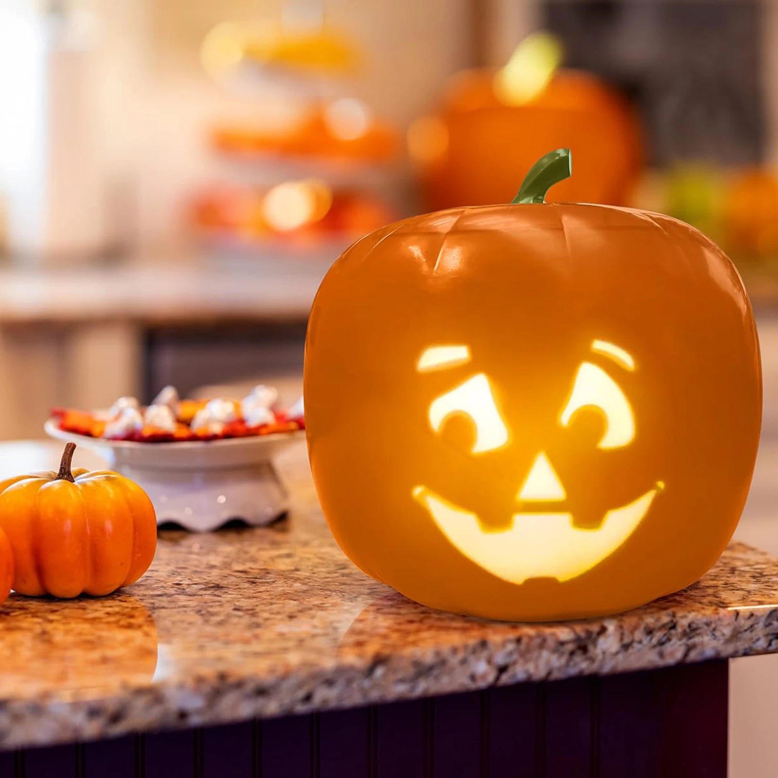 Halloween Decorations Pumpkin with Built in Video Projector Speaker Animated Singing Pumpkin Haloween Party Decor Supplies