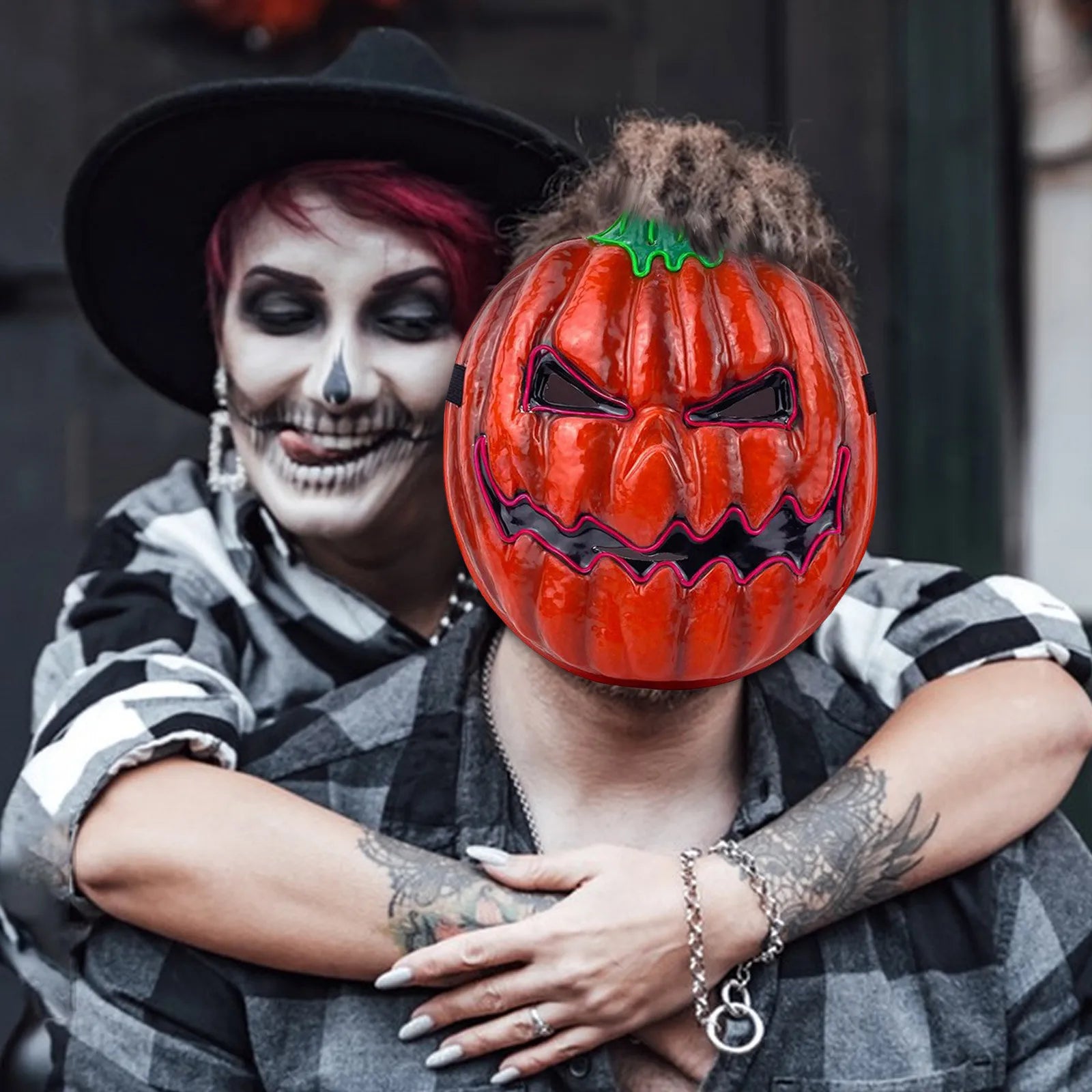 Halloween Funny Pumpkin Head Mask Led Luminous Horror Scary Mask Festival Role Play School Carnival Party Masquerade Full Face