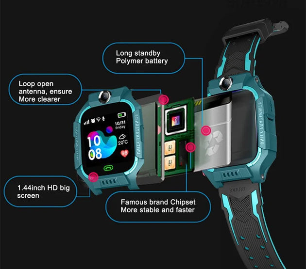 Z6 Kids Smart Watch Sim Card Call Phone Smartwatch Waterproof Camera 1.44-inch Touch-screen Alarm Clock