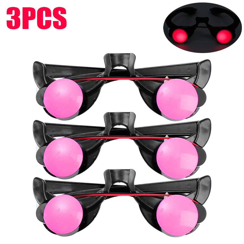 1/5pcs Halloween Horror Red Eye Glasses Led Glowing Glasses Scary Horror Eyewear Cosplay Party Funny Luminous Glasses Props