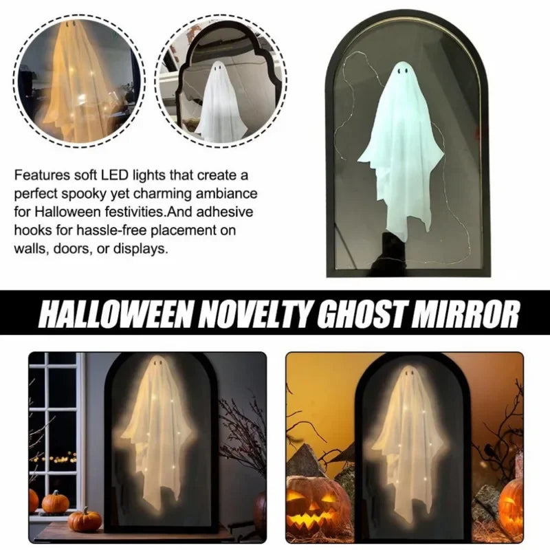 Halloween Holographic Ghost Mirror Nightlight Home Room Horror Decoration Ghost Halloween Party Supplies Haunted House Props