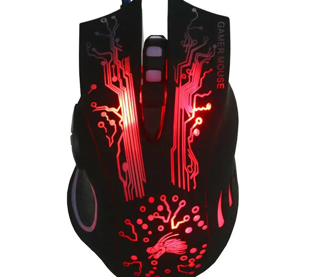 Wired Gaming Mouse 5500DPI 7-Color LED Backlight Optical Mouse Gamer USB 7 Buttons PC Gamer Computer Laptop Desktop Mice