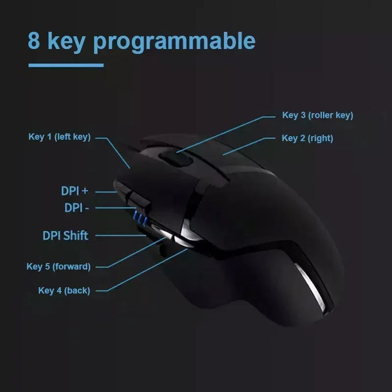 Logitech G402 Hyperion Fury Wired Gaming Mouse 4000 DPI Lightweight 8 Programmable Buttons Optical E-Sport Mouse
