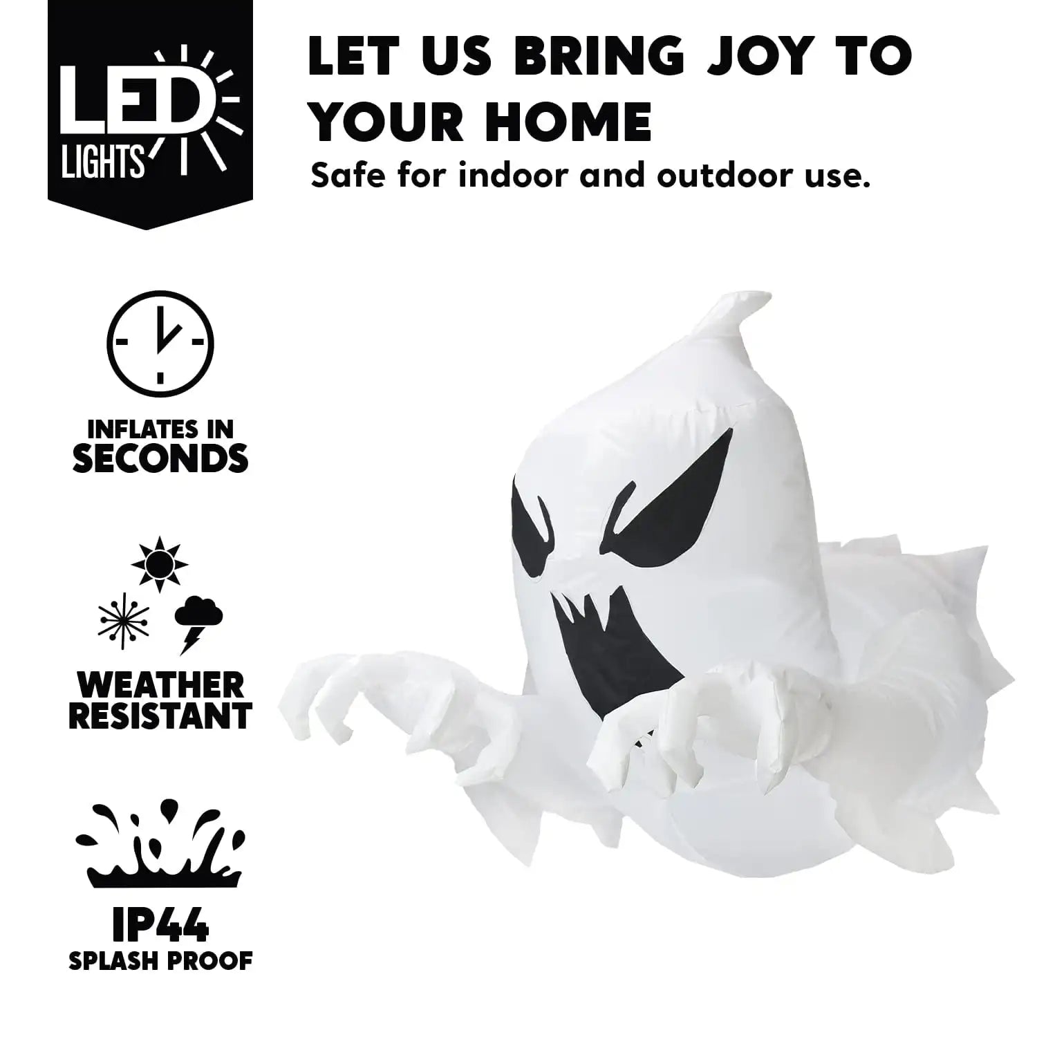 Joyfy 4.5FT Halloween Inflatable Decoration Outdoor Scary Flying Ghost Broke Out from Window with Built-in LED Blow Up Inflatabl