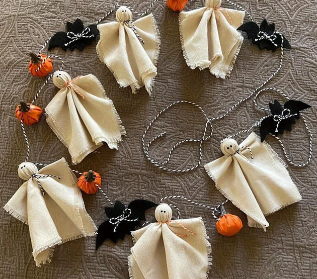 Halloween Ghost Garland Spooky Hanging Decor for Farmhouse Party Halloween Decoration Scary Hanging Ornaments