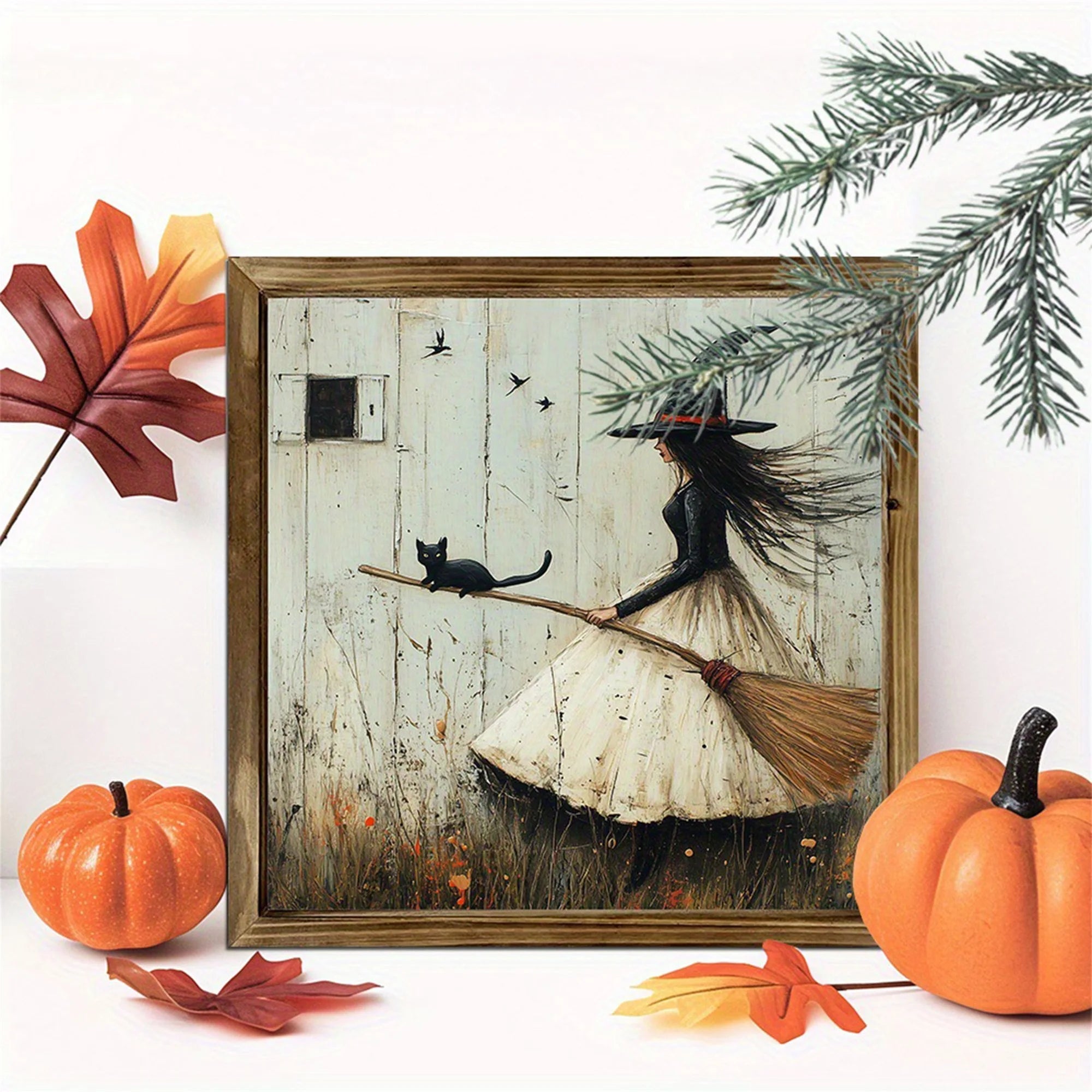 Halloween Wooden Signs Pumpkin Ghost Bat Pattern Picture Photo Frame Table Decor Party Supplies and Decorations