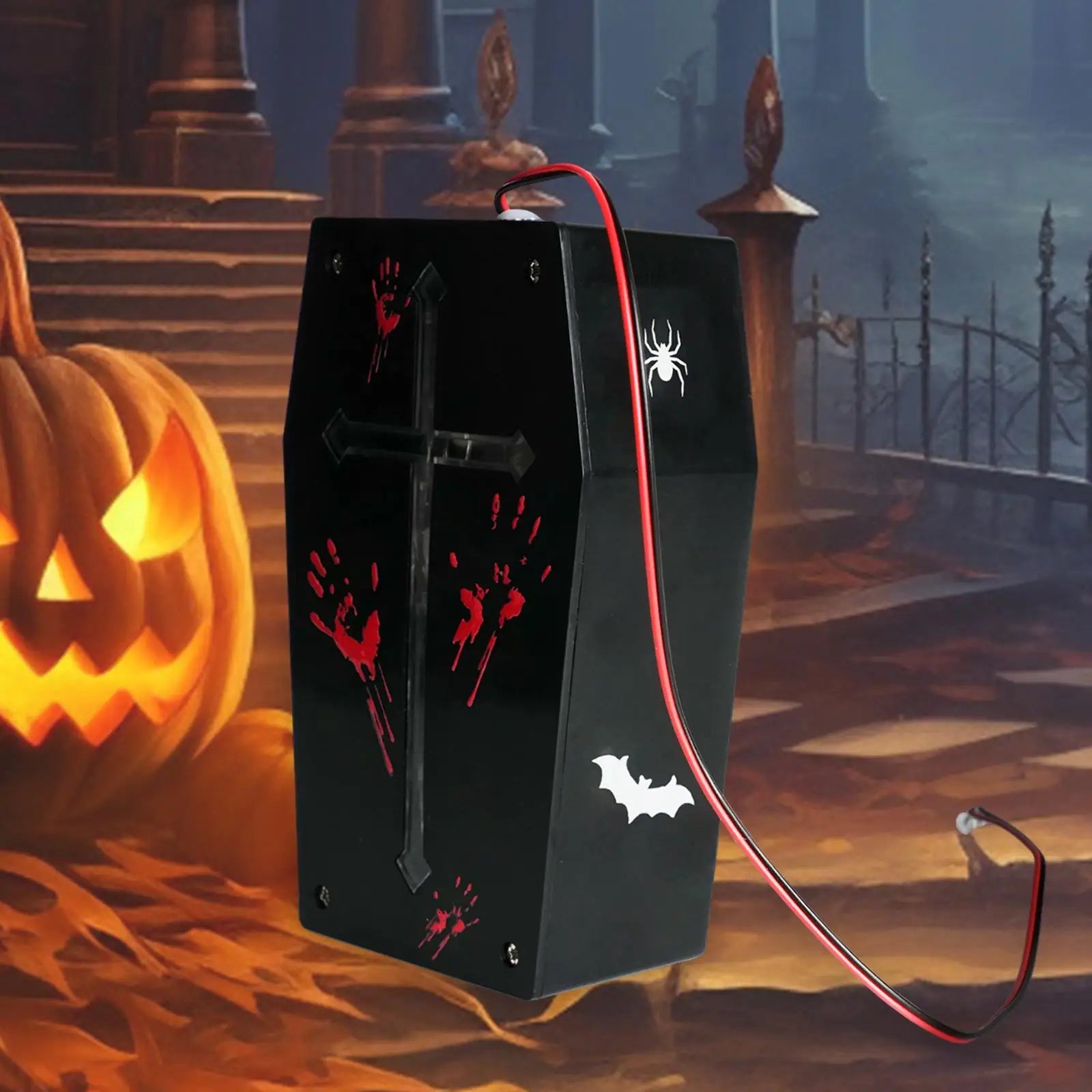 Halloween Sound Sensor with Paper Stickers Tricky Garden Scream Box Speaker