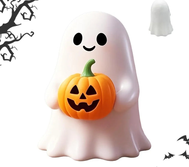 Halloween Ghost Figurine-Spooky Resin Middle Finger Ghost Statue, Cute Ghost Decor for Halloween Decorations