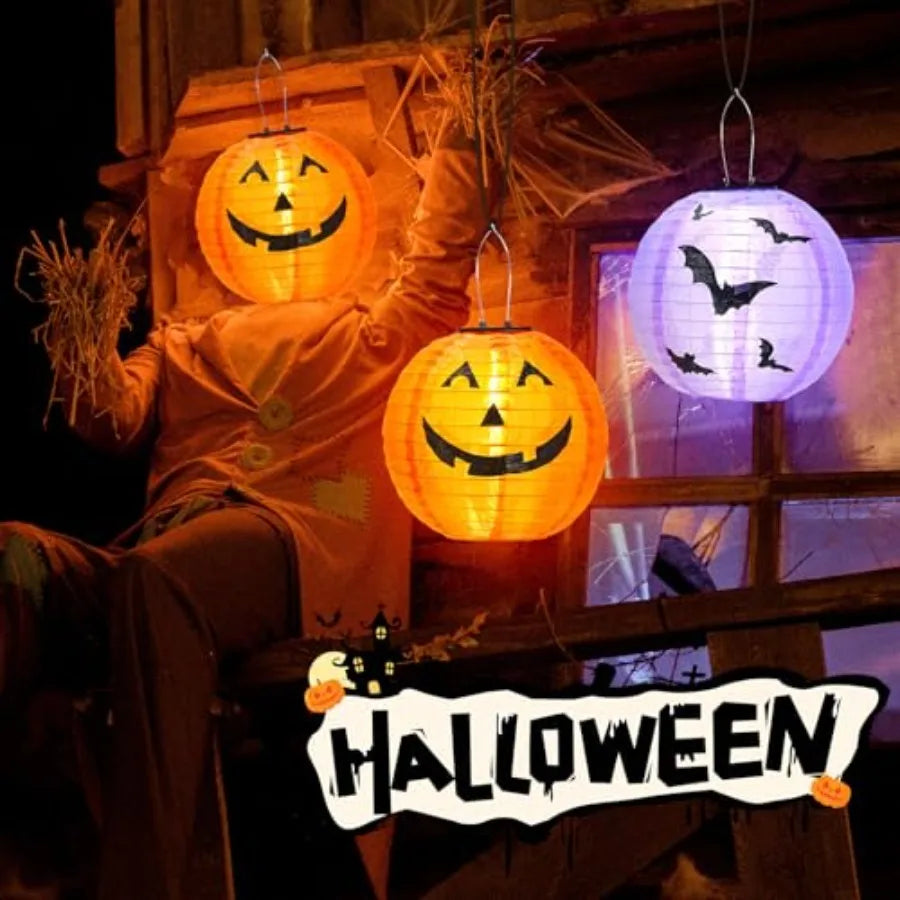 Halloween Decorations Outdoor Clearance Solar Jack O Lantern 2 Pack Fabric Handmade Hanging Pumpkin Lights and Starry Night Pum