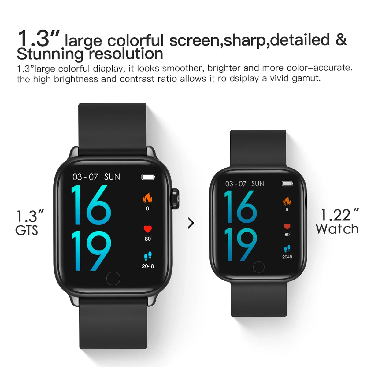 GTS smart temperature measurement watch, step counting, distance measurement, calorie consumption management, sleep monitoring,