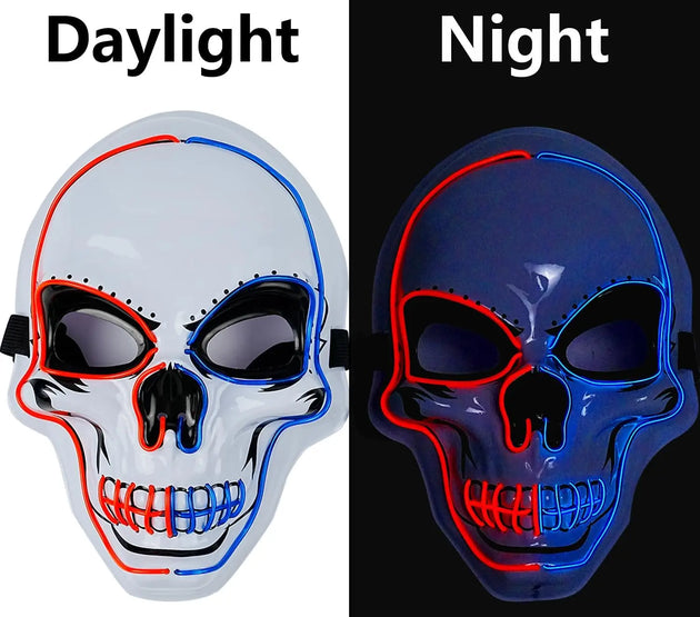 OceanWings Halloween Mask LED Light up Costumes Scary Mask for Party Supplies Favor