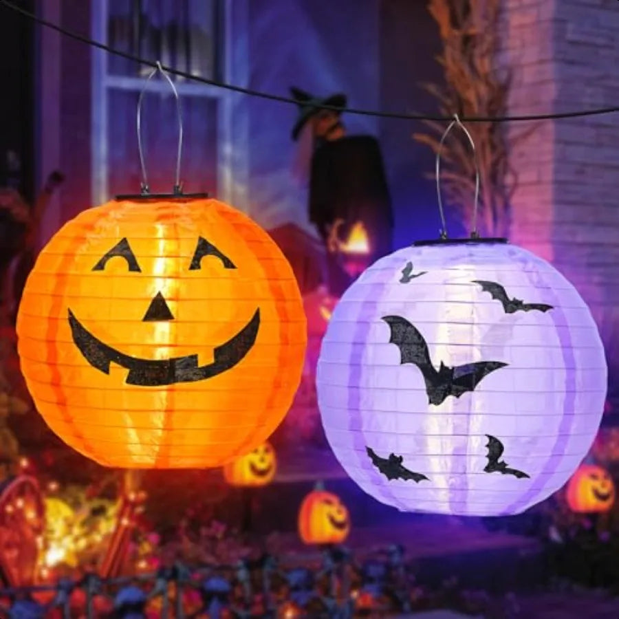 Halloween Decorations Outdoor Clearance Solar Jack O Lantern 2 Pack Fabric Handmade Hanging Pumpkin Lights and Starry Night Pum