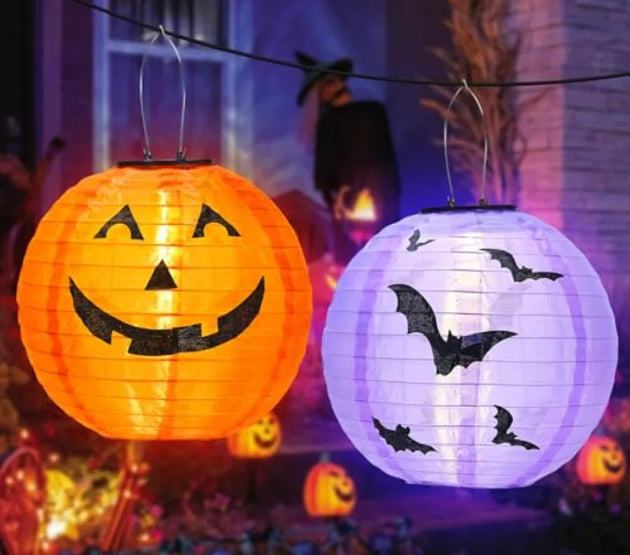 Halloween Decorations Outdoor Clearance Solar Jack O Lantern 2 Pack Fabric Handmade Hanging Pumpkin Lights and Starry Night Pum