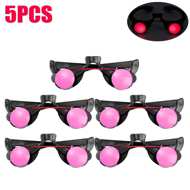 1/5pcs Halloween Horror Red Eye Glasses Led Glowing Glasses Scary Horror Eyewear Cosplay Party Funny Luminous Glasses Props
