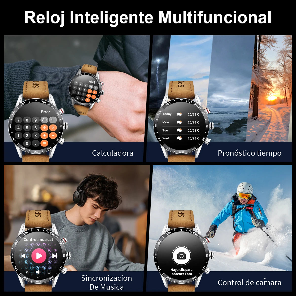 LIGE Rugged Military GPS Smart Watch Men 1.39 inch AMOLED Screen Heart Rate Bluetooth Call Waterproof Outdoor SmartWatch 2025