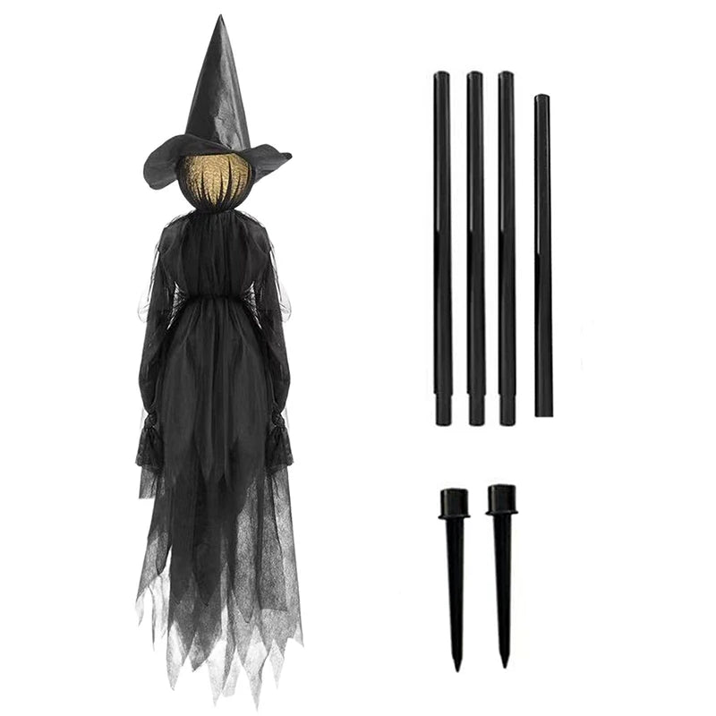 Halloween Light-Up Scary Witches With Stakes Outdoor Holding Hands Screaming Witches Sound Activated Sensors Halloween Decor