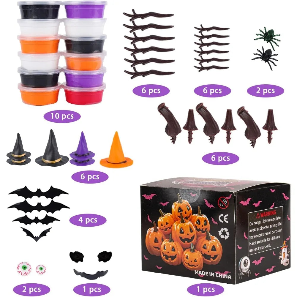 Halloween Pumpkin Air Dry Clay,Halloween Pumpkin DIY Crafts Kit, Arts and Craft Party Supplies,Creative Air Dry Clay Modeling In