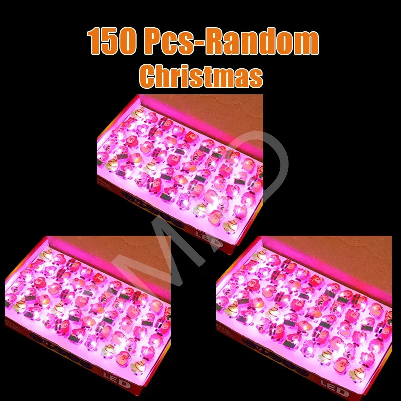 LED Luminous Halloween Rings Creative Pumpkin Ghost Skull Glowing in Dark Finger Rings Lights Jewelry Party Gifts