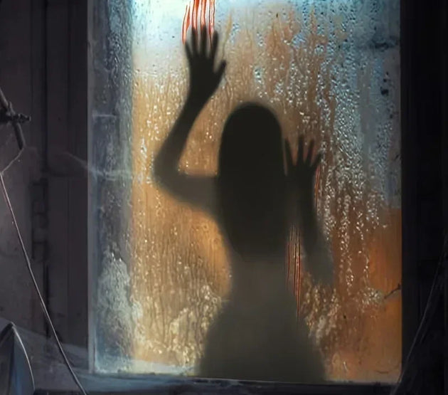 Halloween Horror Glass Window Decorative Stickers Pvc Stickers Horror Female Ghost Blood Hand Props Wall Stickers