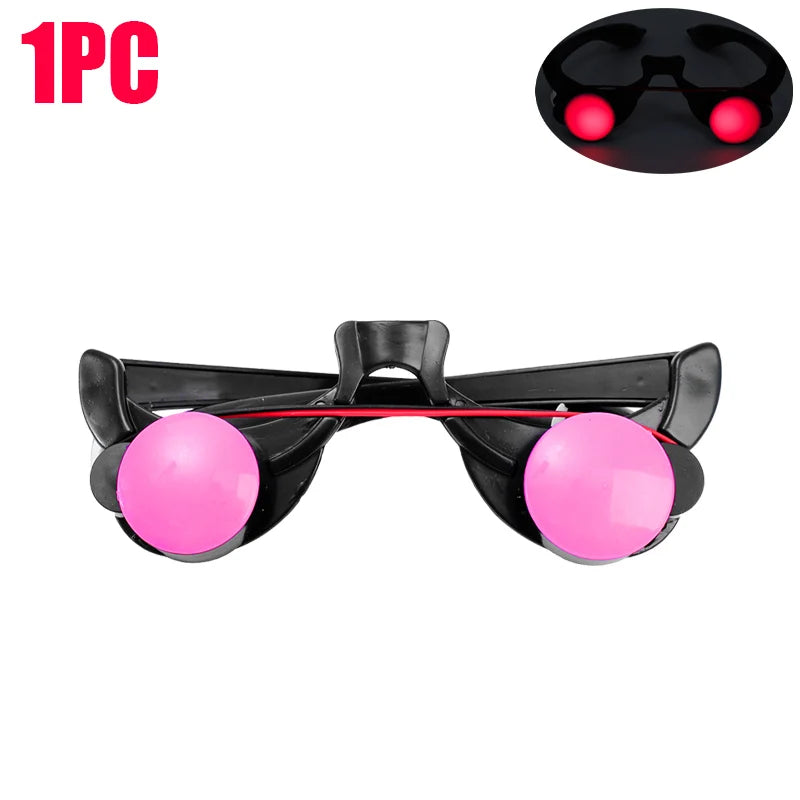 1/5pcs Halloween Horror Red Eye Glasses Led Glowing Glasses Scary Horror Eyewear Cosplay Party Funny Luminous Glasses Props