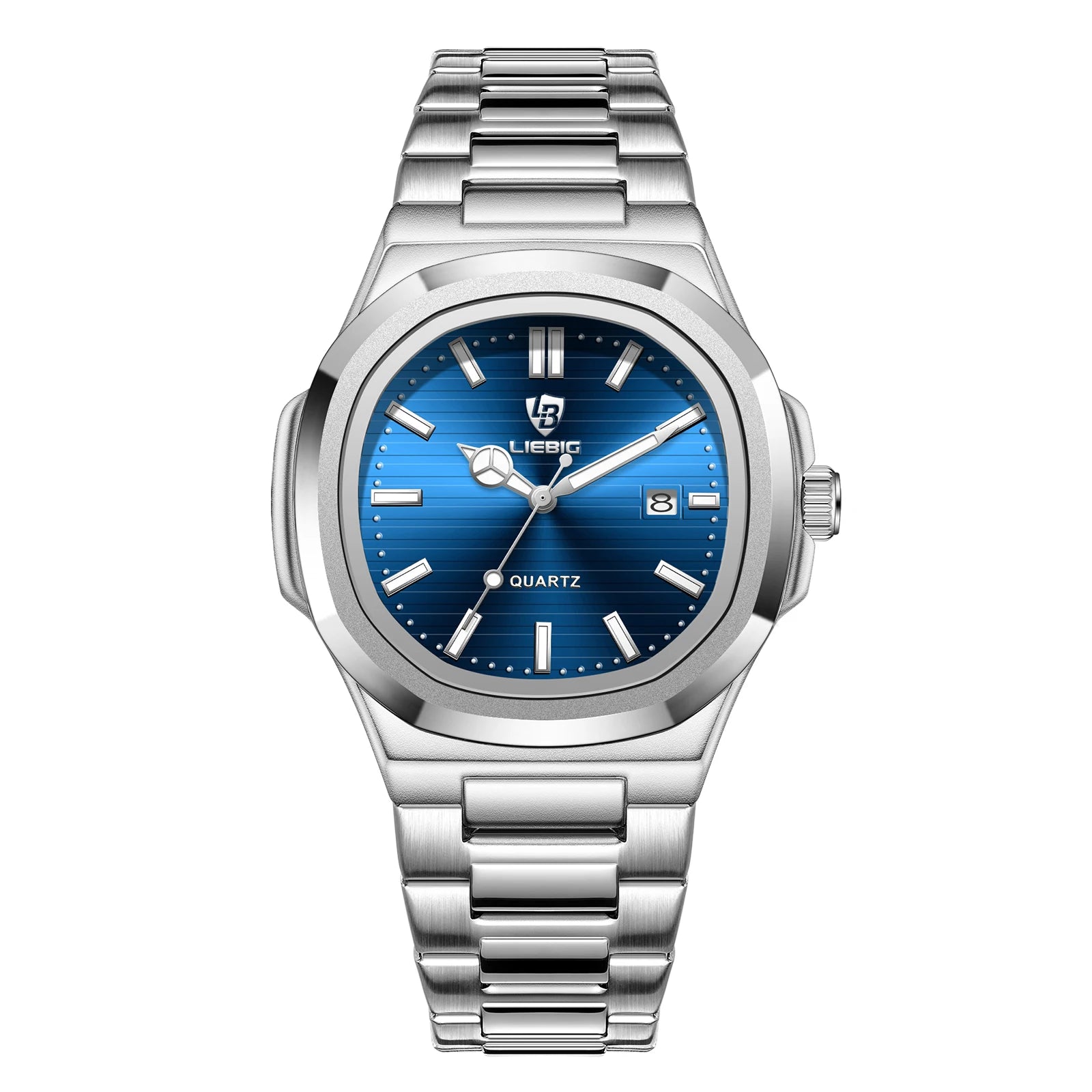 LIEBIG Fashion Calendar Movement Quartz Watches Lady Stainless Steel Strip Watch Business Waterproof Wristwatches For Men Women