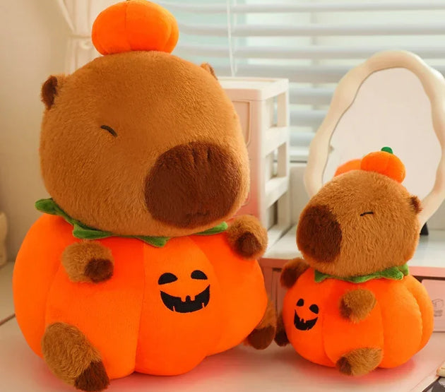 25-60cm Creative Fun Halloween Capybara Plush Doll Pillow Pumpkin Capybara Plush Toy Holiday Decoration Gift For Boys And Girls