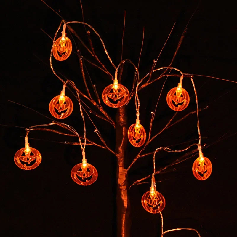 1.5M 10LED Halloween Pumpkin Lamp Skeletons Lights String Happy Halloween Decoration For Home Bar Halloween Party Decor Props