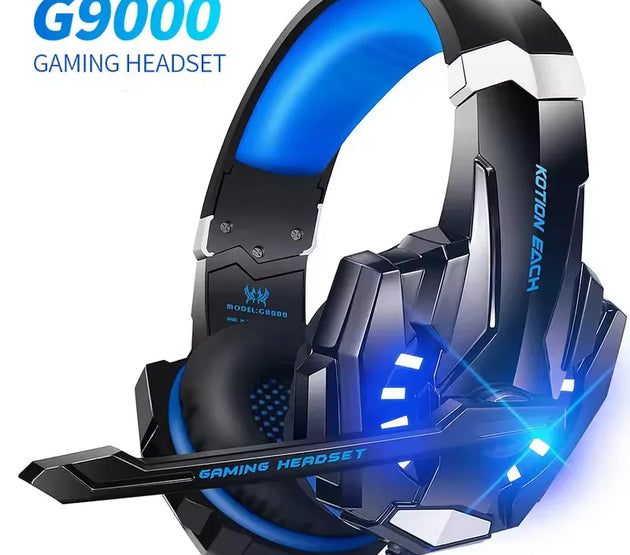 G9000 Gaming Headset Over-Ear Wired Headphones Adjustable Bass Stereo LED Light Earphone With Mic For Laptop Desktop PS5 Headset