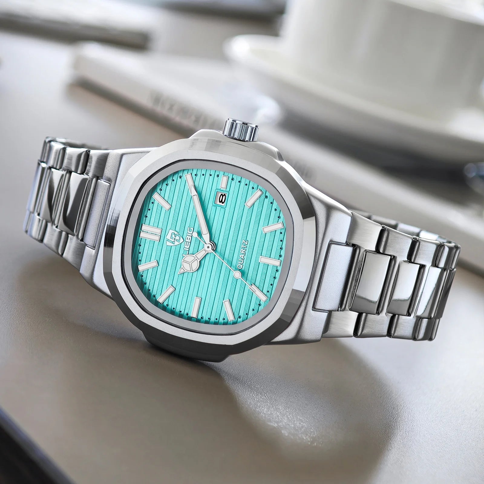 LIEBIG Fashion Calendar Movement Quartz Watches Lady Stainless Steel Strip Watch Business Waterproof Wristwatches For Men Women