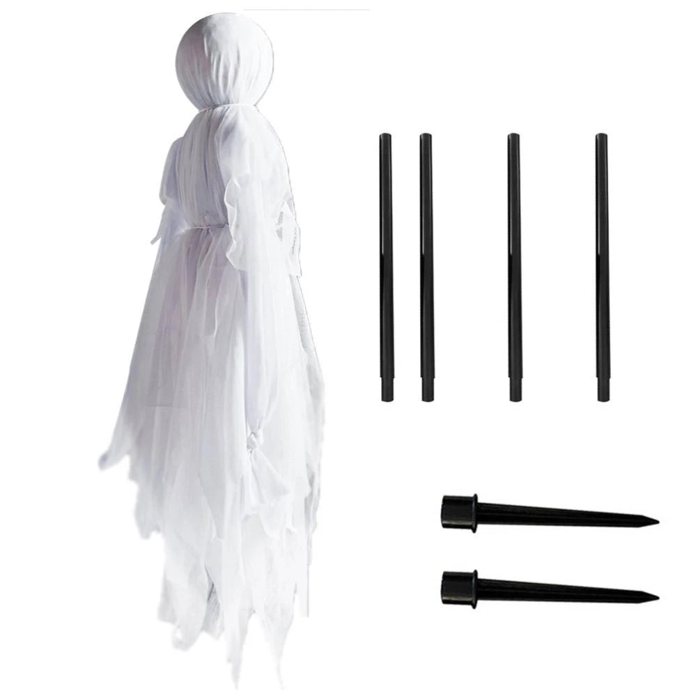 Halloween Creepy Witch Wizard with 7 Colors LED Lights Holding Hands Screaming Witches with Sound Activated Sensor Halloween Out