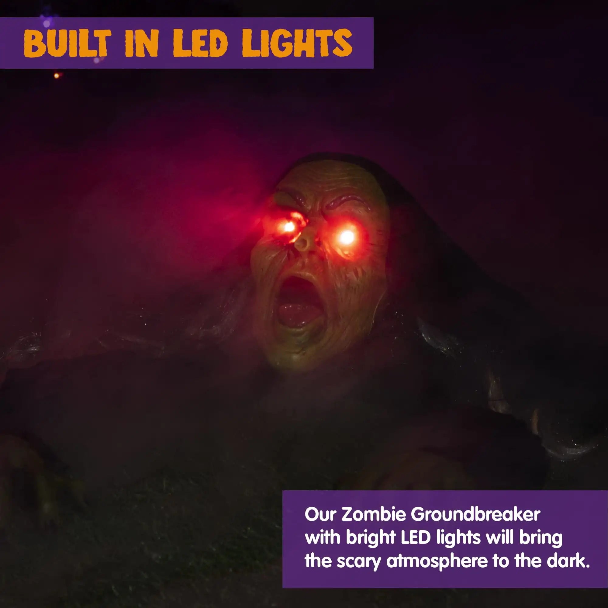Joyfy Halloween Groundbreaker Halloween Decorations Zombie with Sound and Flashing Eyes Outdoor Scary Halloween Yard Decorations