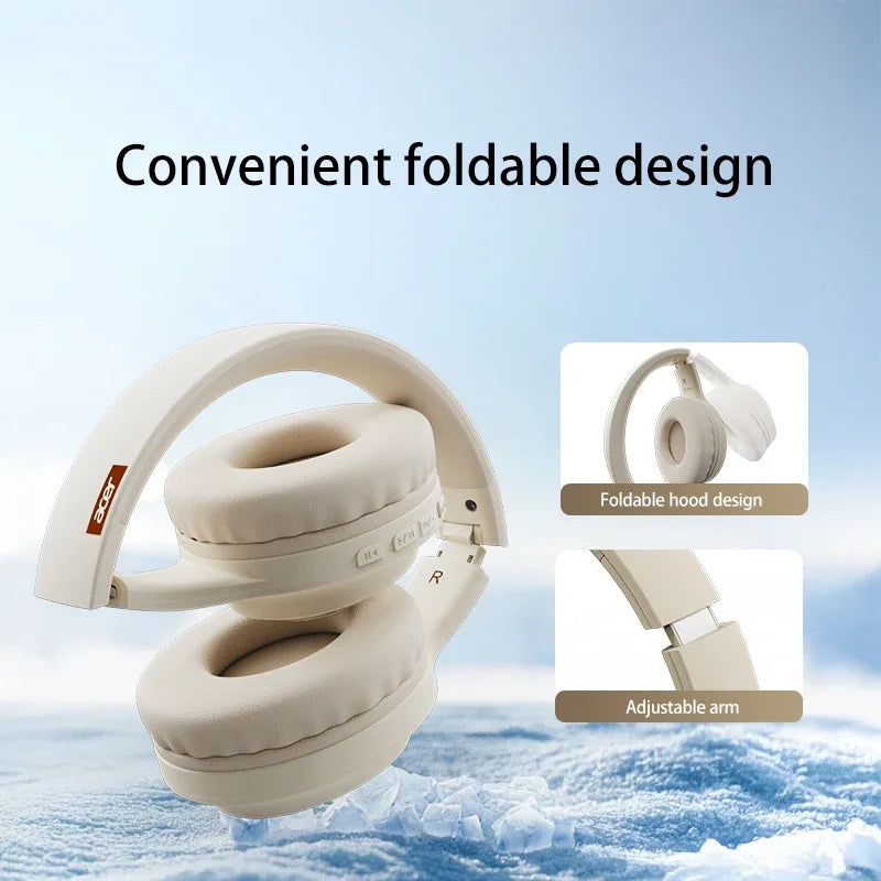 Acer Wireless Headphone Noise Canceling Hi-Res Spatial Audio Earphone with LDAC Bluetooth 5.3 Over Ear Headset OHR300