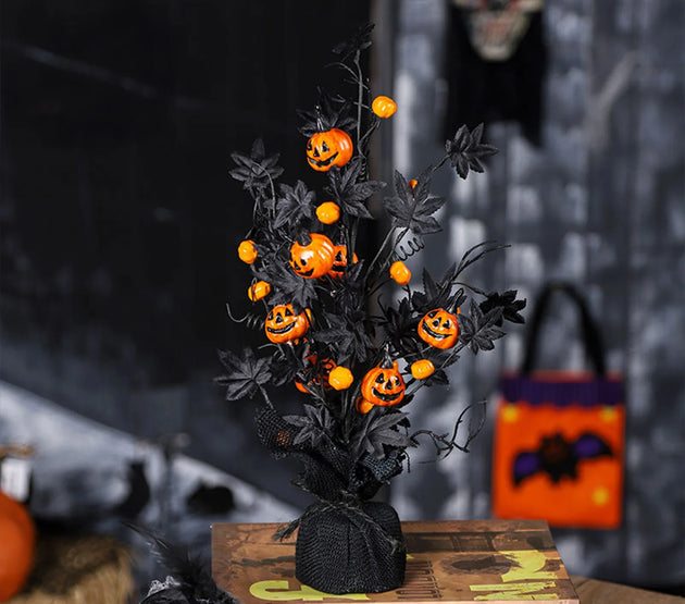 Halloween Decorations Creepy Pumpkin Maple Leaf Decor Tree For Home Party Decorations Scary Ins Style Autumn Decor