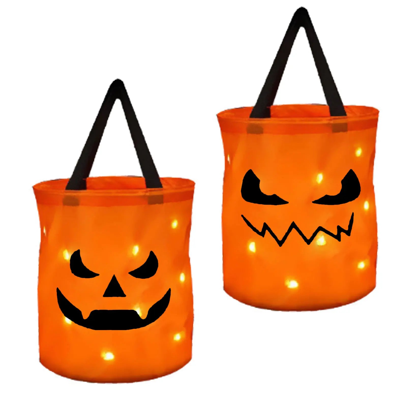 Halloween Handheld LED Lighting Pumpkin Bag Decoration Supplies Handbag Halloween Decoration Candy Bags