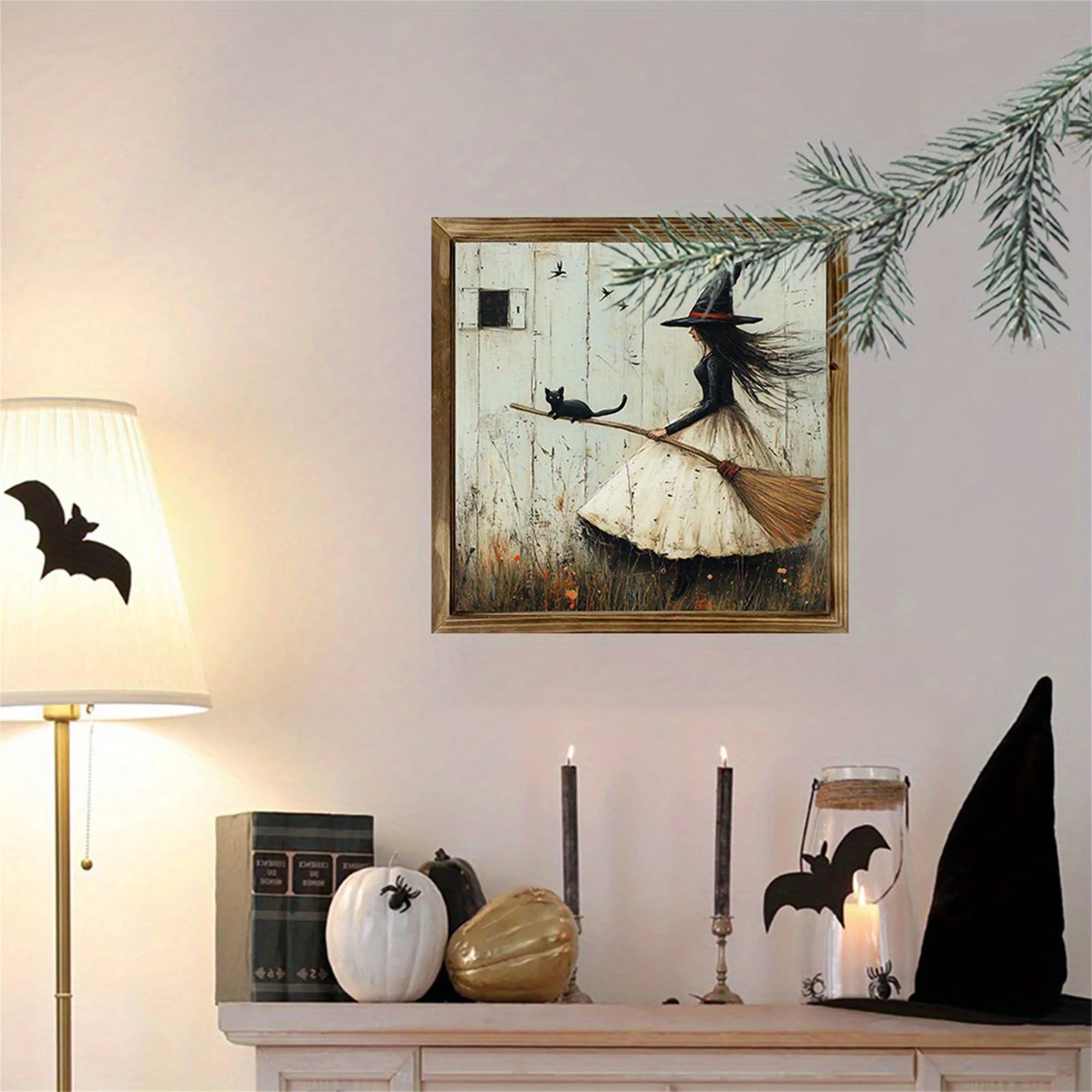 Halloween Wooden Signs Pumpkin Ghost Bat Pattern Picture Photo Frame Table Decor Party Supplies and Decorations