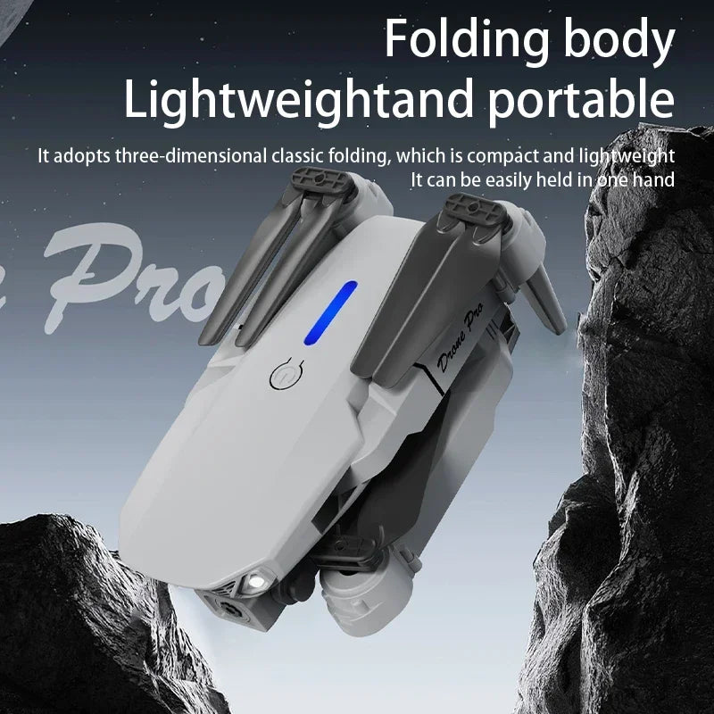 2025 E88 Pro Mini Drone with Screen Control 4K Dual Camera Optical Flow Positioning LED Lighting Remote Control Aircraft