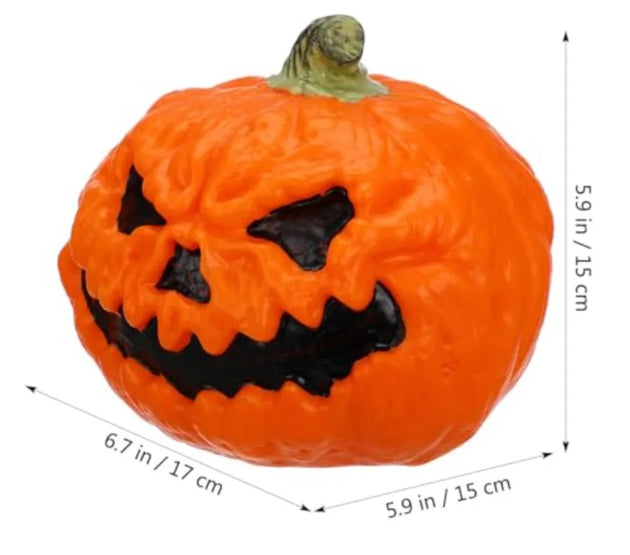 Halloween LED Light Up Pumpkin Decoration: 6.68 Inch Plastic Lighted Pumpkin for Tabletop Garden Outdoor Kitchen Indoor Decorat