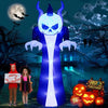 10FT Height Halloween Inflatables Outdoor Pumpkin Head Ghost Blow Up Yard Decoration Clearance with LED for Halloween Party Ind