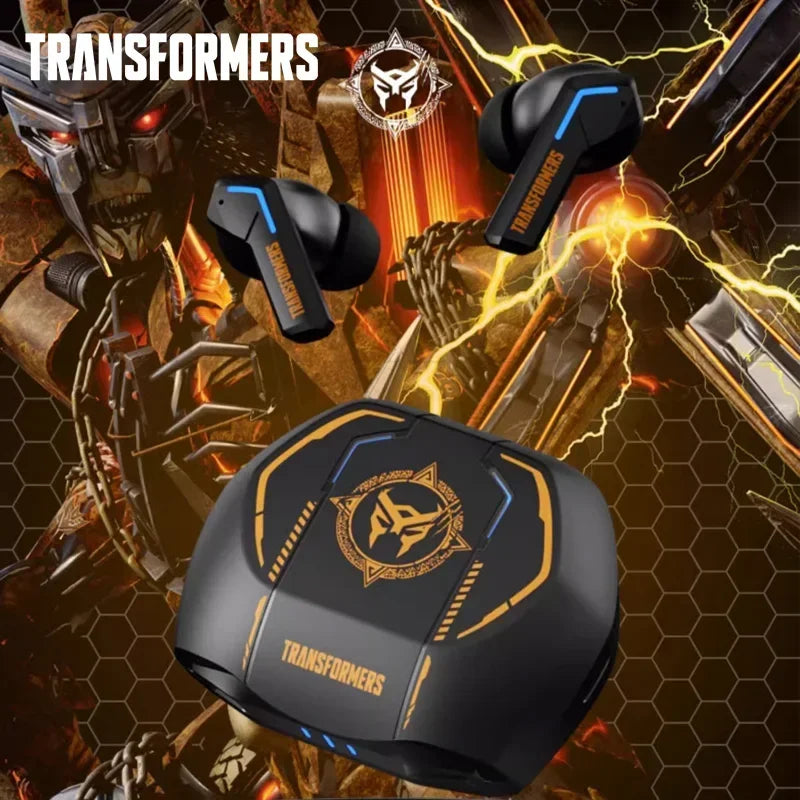 Ship From US Transformers TF-T06 Bluetooth Earphones Gaming Headset Low Latency with Mic Headphones HD Call Wireless Earbuds