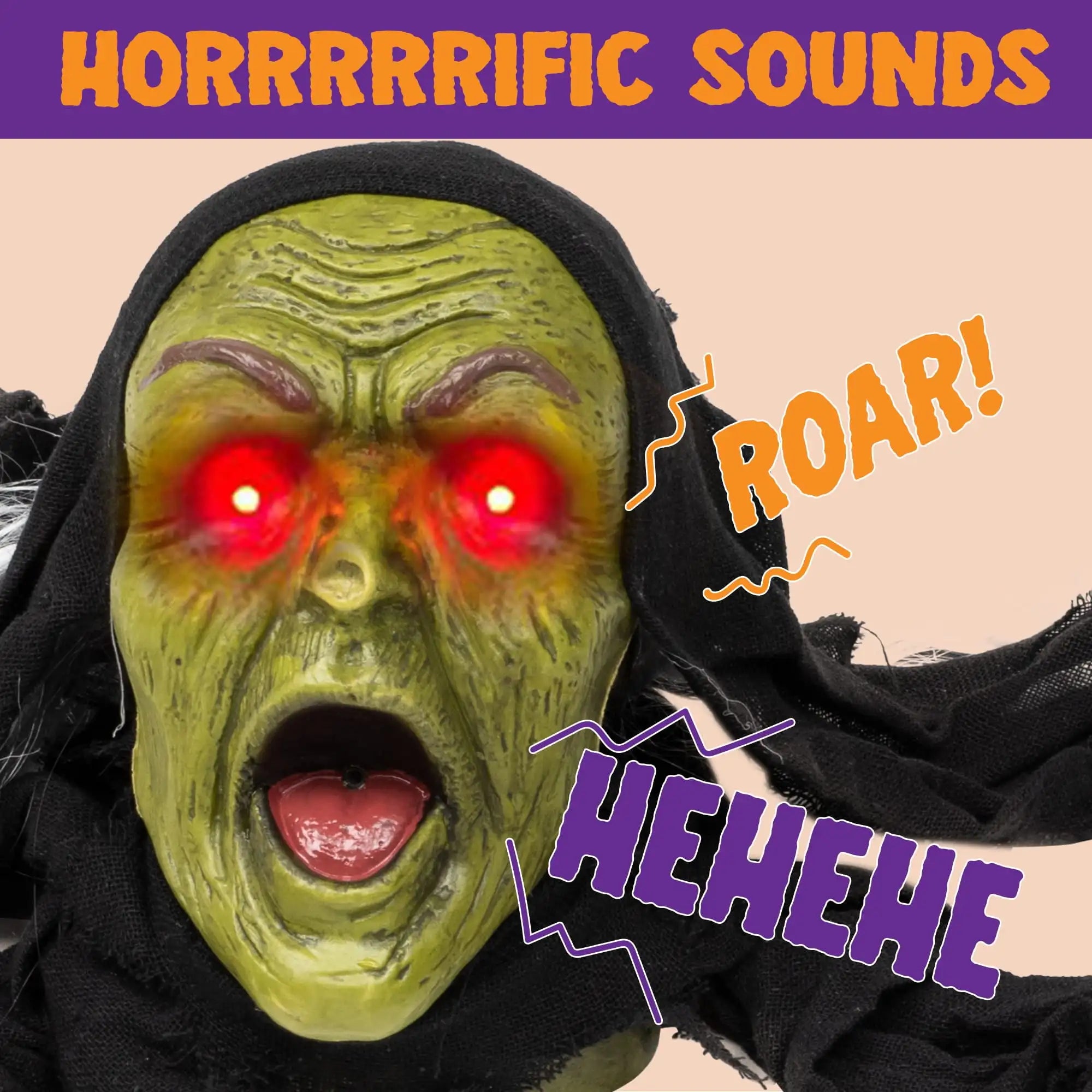 Joyfy Halloween Groundbreaker Halloween Decorations Zombie with Sound and Flashing Eyes Outdoor Scary Halloween Yard Decorations