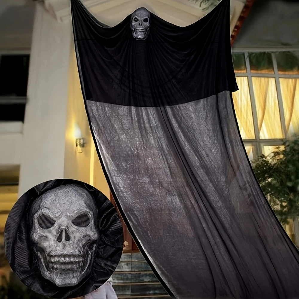 Halloween Hanging Ghost Decorations  Props Scary Halloween Hanging Skeleton Flying Ghost for Outdoor Indoor Home Yard Black
