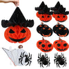 8Pcs/set 3D Spider Pumpkin Honeycomb Ball for Halloween Party Decoration Hanging Paper Lantern Crafts Home Indoor Outdoor Decor